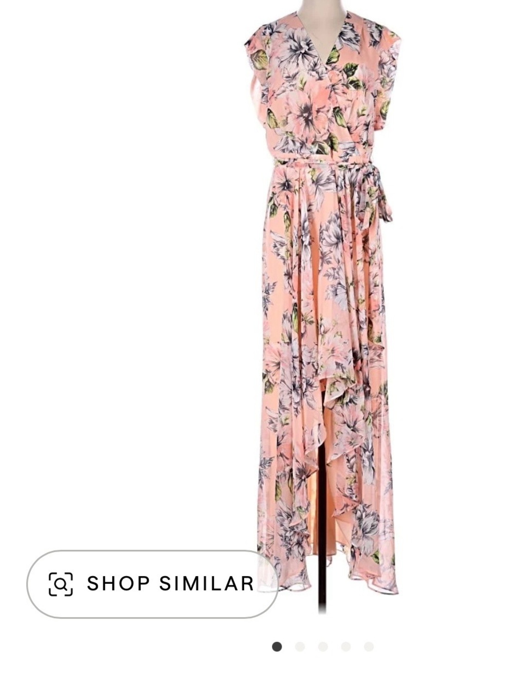 Eliza J Peach Floral Belted Maxi - Picture 7 of 8